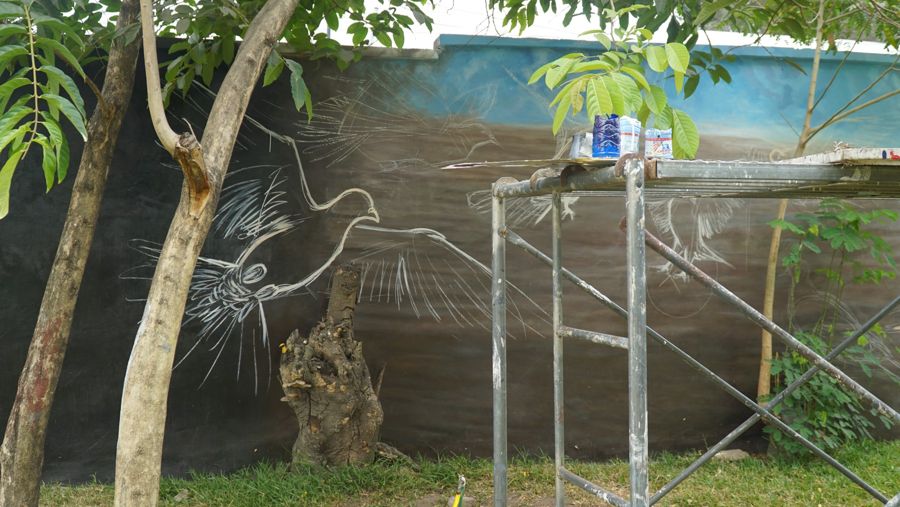 Fresque aux oiseaux